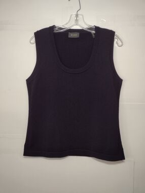 St. John Black Sleeveless Knit Tank